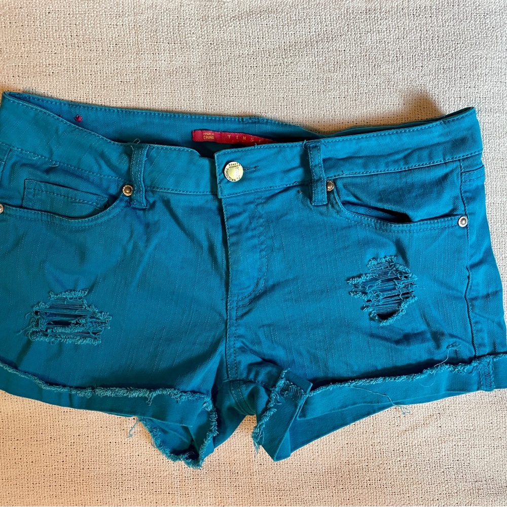 bright blue shorts